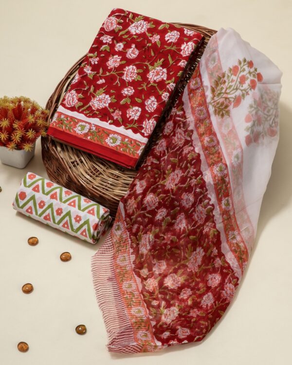 COTTON SUIT SET WITH CHIFFON DUPATTA (DFHPCH510)