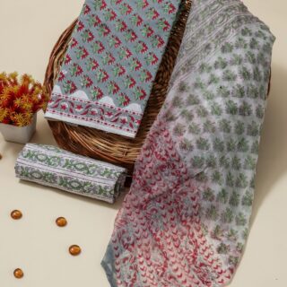 COTTON SUIT SET WITH CHIFFON DUPATTA (DFHPCH511)