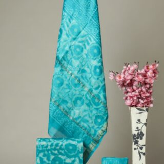 Divine’s hand block maheshwari silk suit set (DFHMSL512)