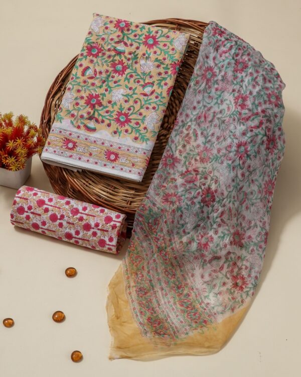COTTON SUIT SET WITH CHIFFON DUPATTA (DFHPCH513)