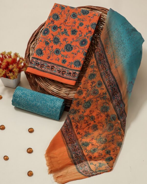 COTTON SUIT SET WITH CHIFFON DUPATTA (DFHPCH514)