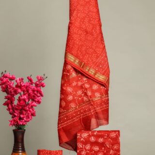 Divine’s hand block Maheshwari silk suit set (DFHMSL518)