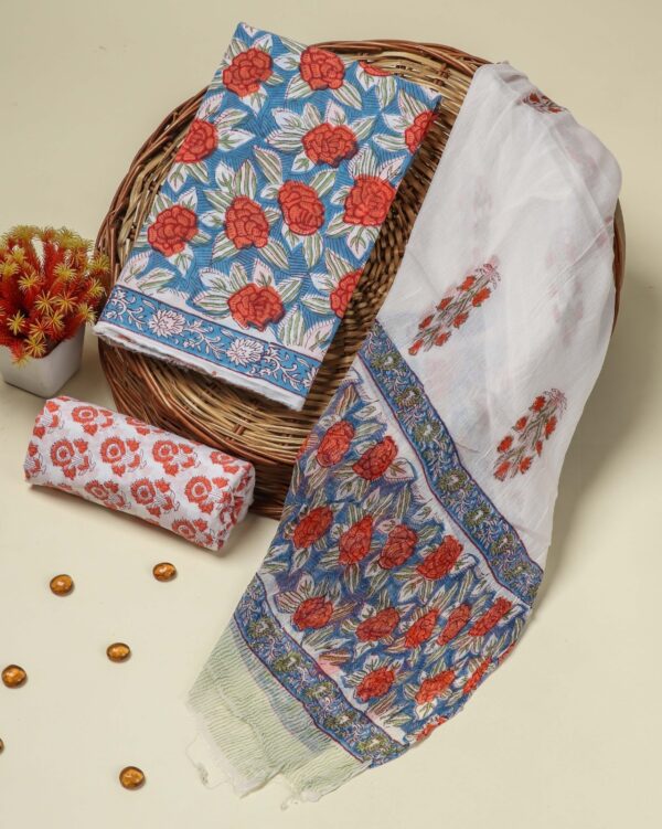 COTTON SUIT SET WITH CHIFFON DUPATTA (DFHPCH517)