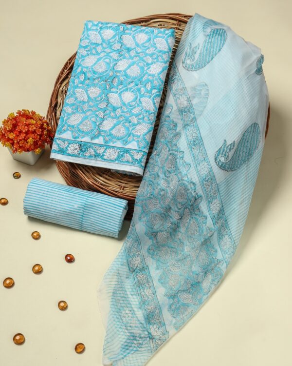 COTTON SUIT SET WITH CHIFFON DUPATTA (DFHPCH519)