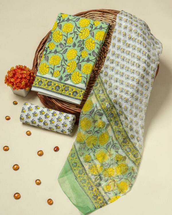 COTTON SUIT SET WITH CHIFFON DUPATTA (DFHPCH520)