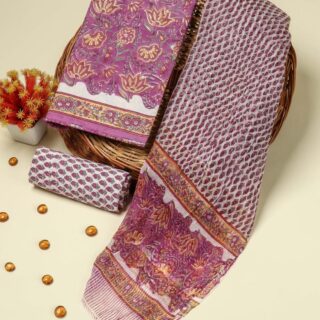 COTTON SUIT SET WITH CHIFFON DUPATTA (DFHPCH522)