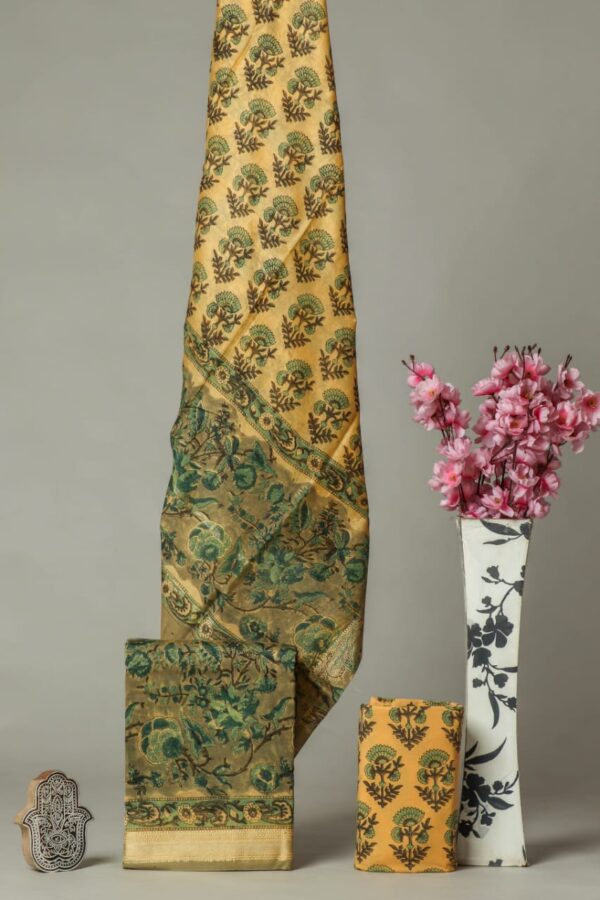 Divine’s hand block Maheshwari silk suit set (DFHMSL528)