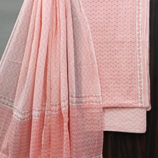 Divine’s Hand Block Print Cotton Suit Set with Mulmul Dupatta(DFHPMD515)