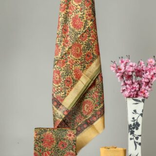 Divine’s hand block Maheshwari silk suit set (DFHMSL538)