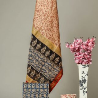 Divine's hand block maheshwari silk suit set (DFHMSL506)