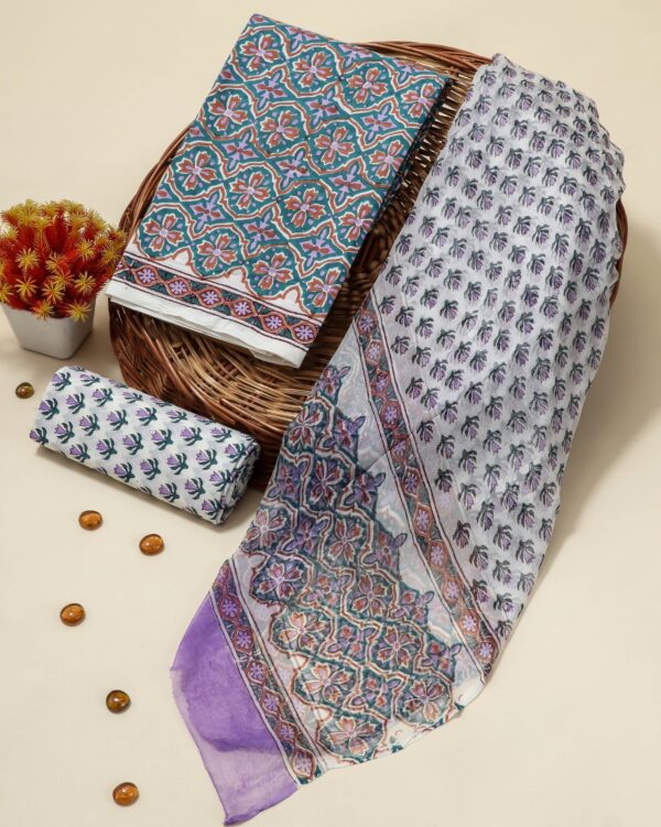COTTON SUIT SET WITH CHIFFON DUPATTA (DFHPCH507)