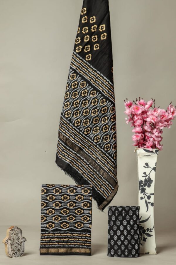 Divine’s hand block Maheshwari silk suit set (DFHMSL568)