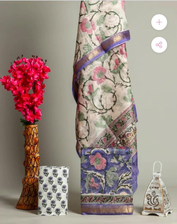 Divine’s hand block Maheshwari silk suit set (DFHMSL575)