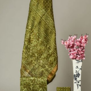 Divine’s hand block maheshwari silk suit set (DFHMSL509)