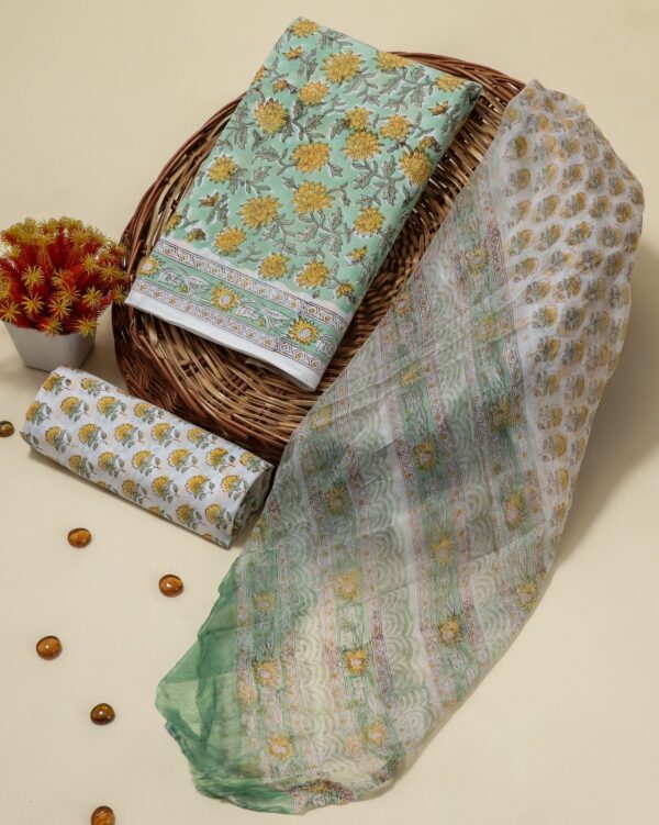 COTTON SUIT SET WITH CHIFFON DUPATTA (DFHPCH509)