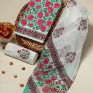 COTTON SUIT SET WITH CHIFFON DUPATTA (DFHPCH504)
