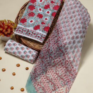 COTTON SUIT SET WITH CHIFFON DUPATTA (DFHPCH503)