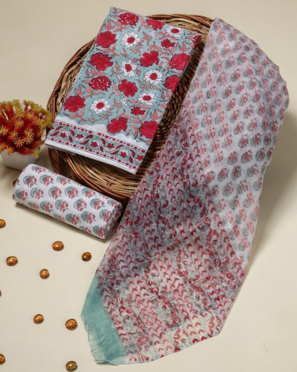 COTTON SUIT SET WITH CHIFFON DUPATTA (DFHPCH503)