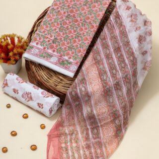 Cotton Suit Set With Chiffon Duppta(DFHPCD-501)