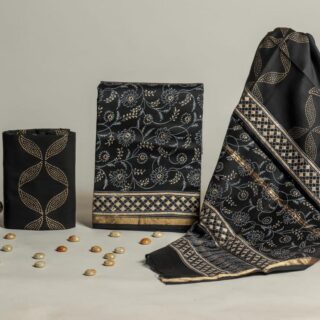 Divine’s hand block Chanderi silk suit set (DFHCHN501)