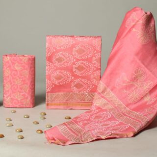 Divine’s hand block Chanderi silk suit set (DFHCHN506)