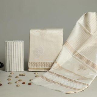 Divine’s hand block Chanderi silk suit set (DFHCHN509)